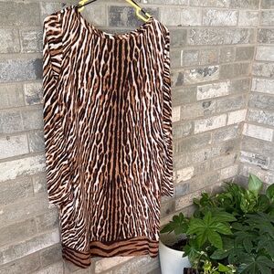 Michael Kors Brown and Tan Patterned Dress